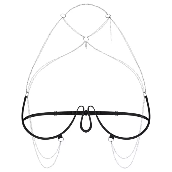 Obsessive - sujetador de arnés con cadenas - negro (S-L)