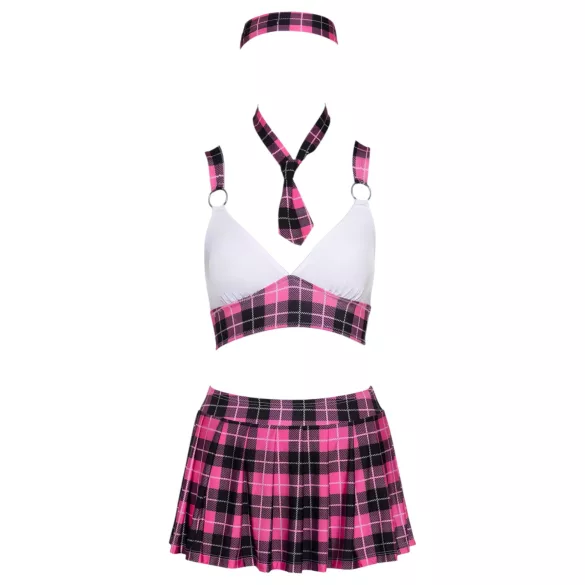 Cottelli - disfraz colegiala sexy - conjunto cuadros rosa - M