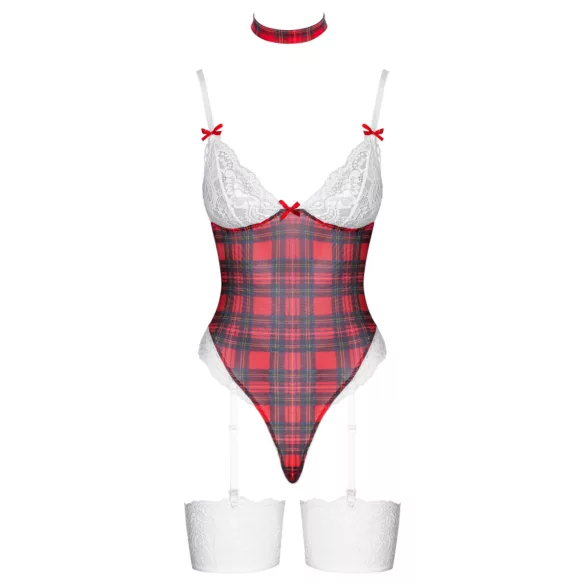 Cottelli - body de cuadros - conjunto - rojo - L
