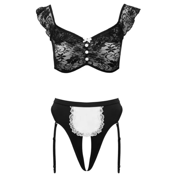 Cottelli - conjunto de disfraz de sirvienta (blanco y negro) - L