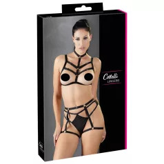   Cottelli - arnés corporal decorativo negro trío de lencería (S-L)