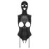 Bad Kitty - Body abierto y máscara sexy (negro) - L