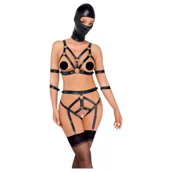 Bad Kitty - conjunto de lencería corporal y máscara - negro