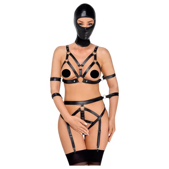 Bad Kitty - conjunto de lencería corporal y máscara - negro
