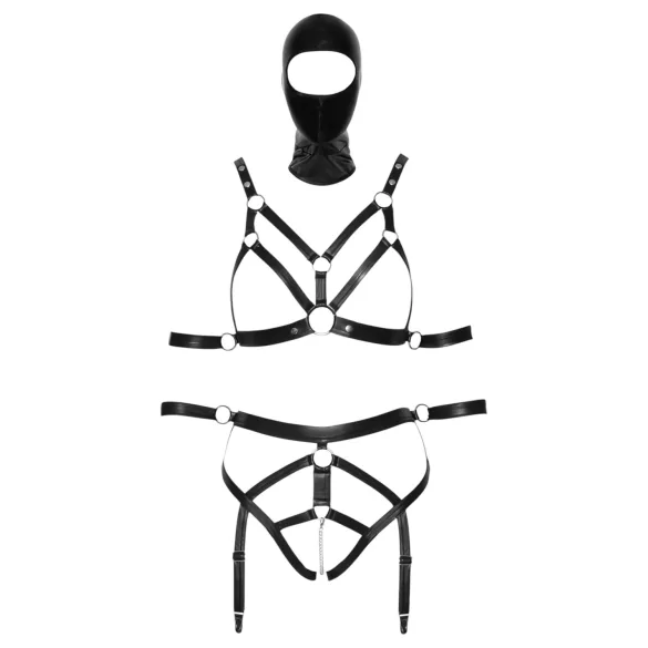 Bad Kitty - conjunto de lencería corporal y máscara - negro