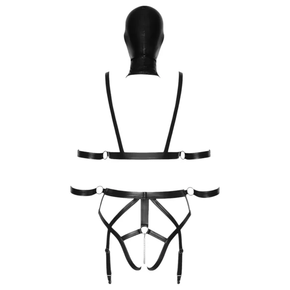 Bad Kitty - conjunto de lencería corporal y máscara - negro