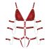 Bad Kitty - Cuerpo bondage tachonado (rojo) - M