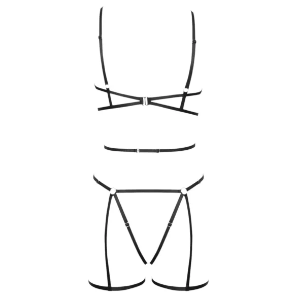 Cottelli - arnés corporal y tanga - negro - talla S a L