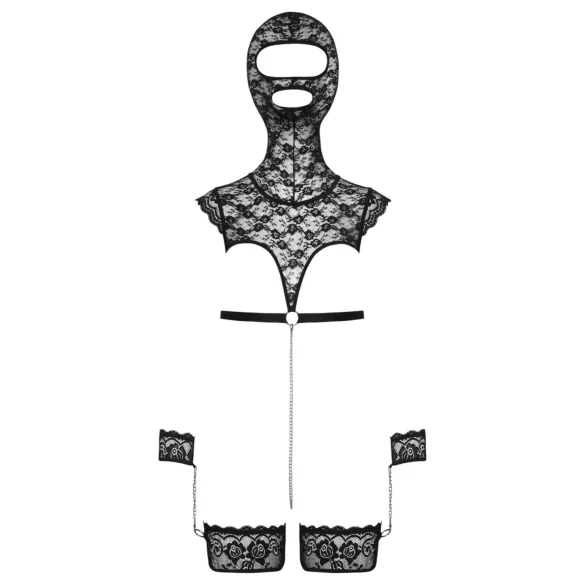 Bad Kitty - conjunto BDSM de encaje (negro) - L