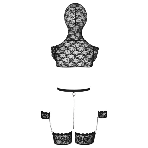 Bad Kitty - conjunto BDSM de encaje (negro) - L