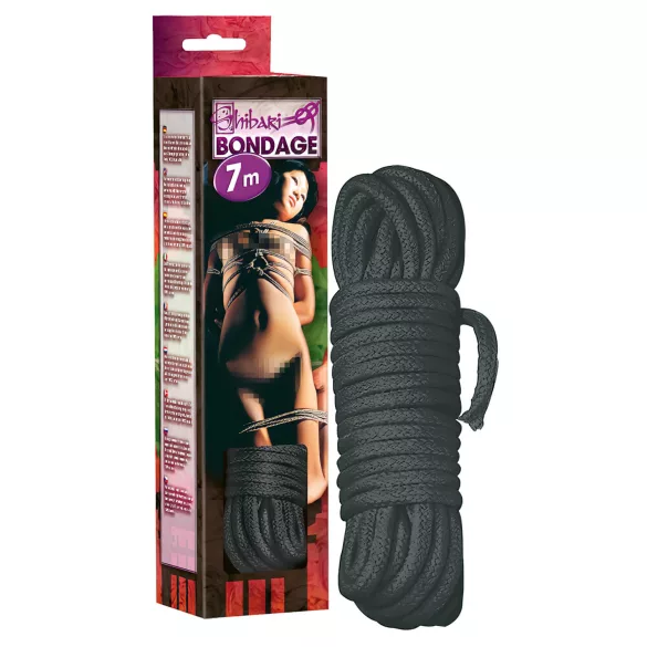 Cuerda Shibari - cuerda de bondage (7 m, negra)
