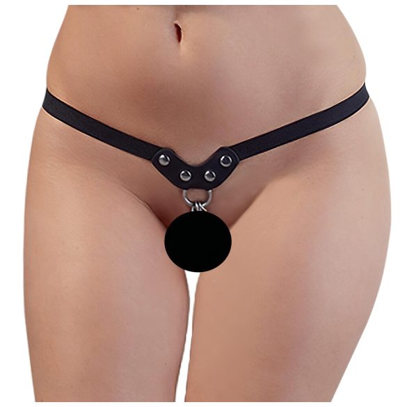 Fetish - tanga con tachuelas y cadena - negro (S-L)