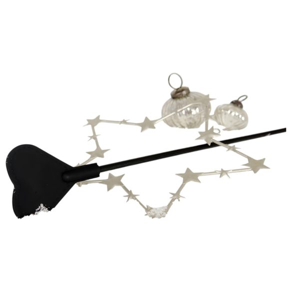 Szíves - Látigo con forma de corazón - silicona - negro