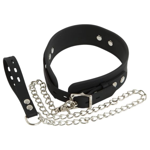 Bad Kitty - collar y correa de silicona - negro