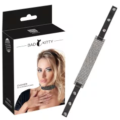 Bad Kitty - collar con strass - negro