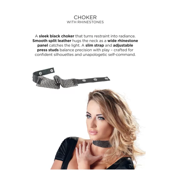 Bad Kitty - collar con strass - negro