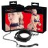 Bad Kitty - Collar y correa con gemas (negro)