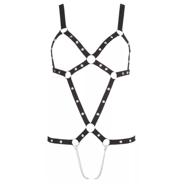 Bad Kitty - body con tiras y tachuelas - negro - talla S-L