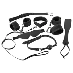   Bad Kitty - set de ataduras de polipiel con velcro 8 piezas - negro