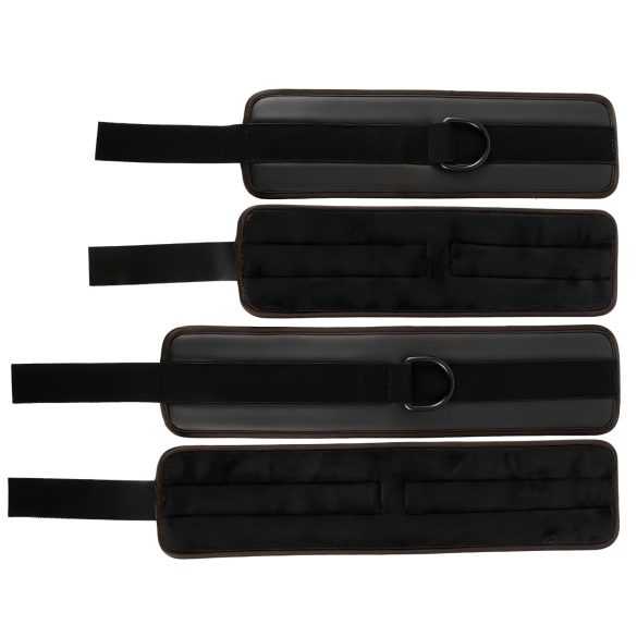 Vegan Fetish - set de ataduras para cama - cuero vegano negro
