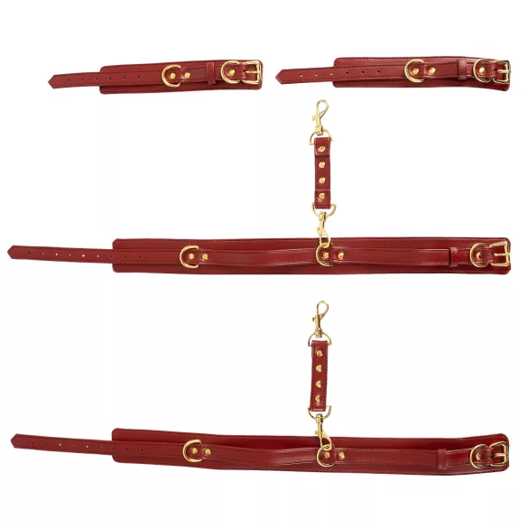 Bad Kitty - set de esposas para muslos y manos - rojo
