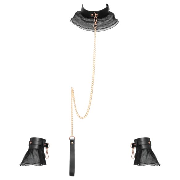 Bad Kitty - conjunto ataduras con volantes (4 piezas) - negro