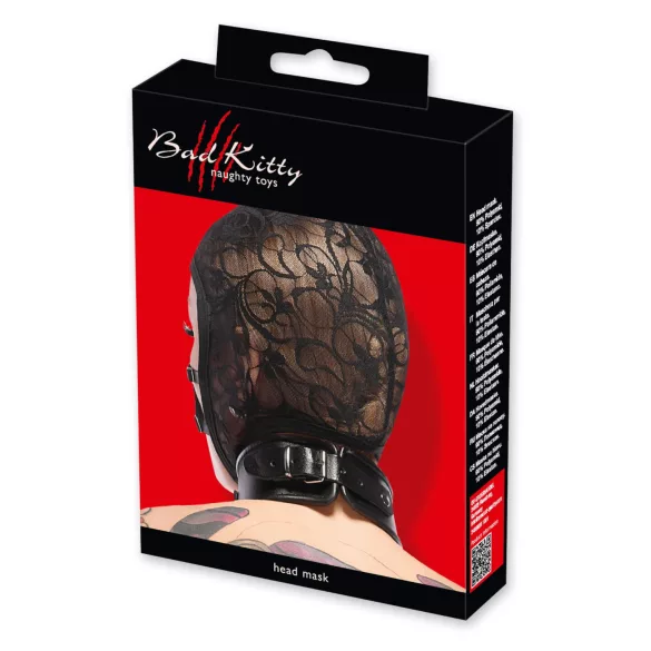 Bad Kitty - máscara facial con encaje y tiras (negra)