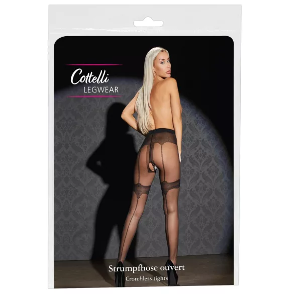 Cottelli - medias abiertas con diseño exclusivo - negro - 4