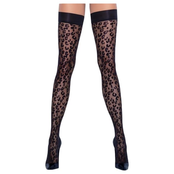 Cottelli Medias Altas - estampado de leopardo (negro)