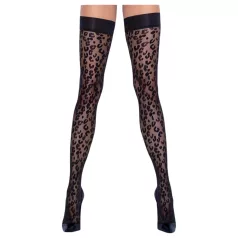   Cottelli Legwear - medias hasta el muslo - estampado leopardo - negro - 5