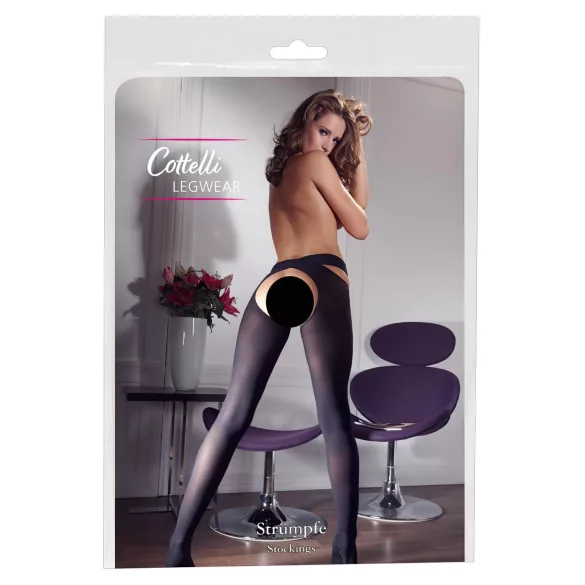 Cottelli - Medias con tiras cruzadas - negro