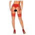 Obsessive - Medias de encaje rojas y naturales - L/XL