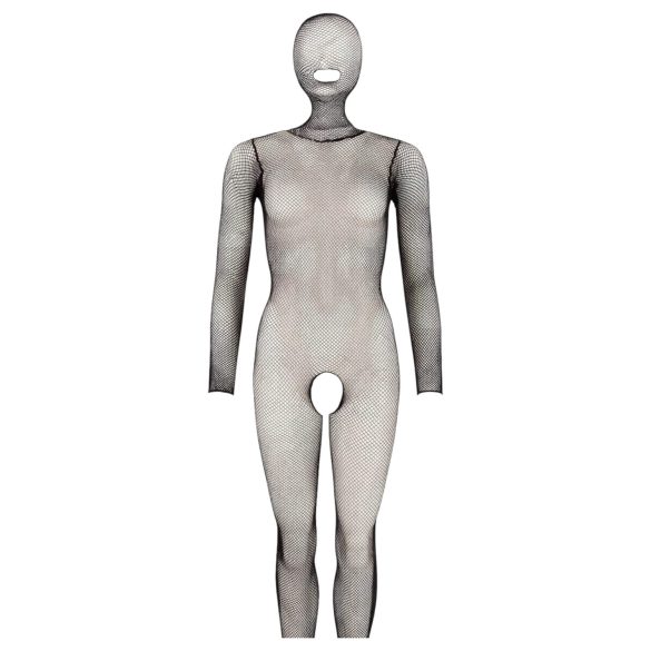 Mandy Mystery - Body completo de red con máscara - negro - talla S-L