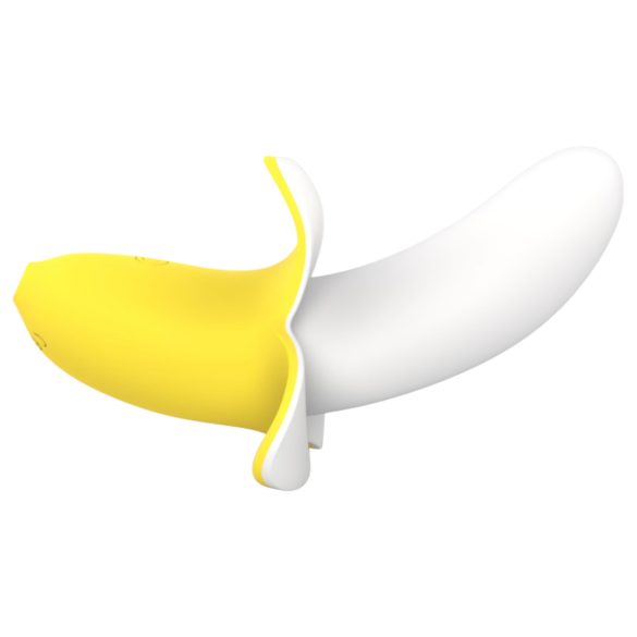 Lonely - vibrador recargable impermeable en forma de plátano - amarillo/blanco