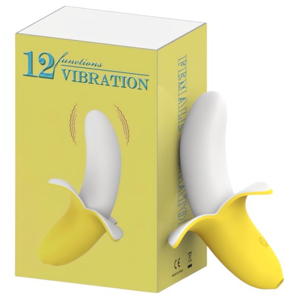Lonely - vibrador recargable impermeable en forma de plátano - amarillo/blanco