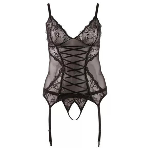Cottelli - Top lencero de encaje con tiras - negro - XXL
