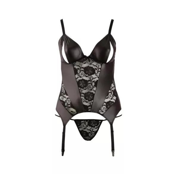 Cottelli - Blusa mujer curvy con flores - negro - XXXXL