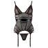 Cottelli - blusa transparente a rayas brillantes (negra) - L
