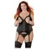 Cottelli Plus Size - Top ajustable con liguero (negro) - 2XL