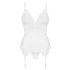 Conjunto Obsessive 810-COR-2 - Encaje con liguero (blanco) - L/XL