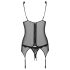 Obsessive Emperita - top bordado y tanga (negro)