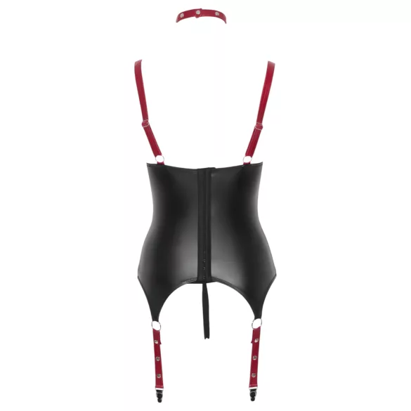 Cottelli Bondage - Top realzador con collar - brillante - negro - L