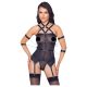 Cottelli Bondage - Top con correas, esposas y tanga (negro) - M