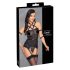 Cottelli Bondage - Top con correas, esposas y tanga (negro) - L