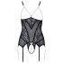 Cottelli - top abierto con perlas (negro)