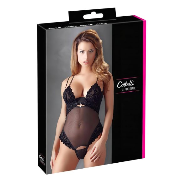 Cottelli - Body suave y ajustable (negro) - 85C/L