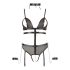 Cottelli Bondage - Body abierto con cadenas (negro) - XL
