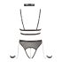 Cottelli Bondage - body abierto con correas y cadenas (negro) - XL