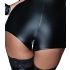 Noir - ajustado body brillante negro de mangas largas - XL