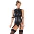 Cottelli Bondage - body brillante sin mangas y esposas (negro) - L